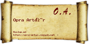 Opra Artúr névjegykártya
